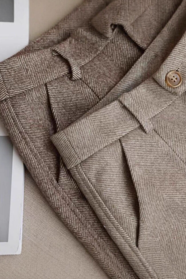 The Prudence Woolen Pants Detail – La Rose Couture Trousers & Skirts