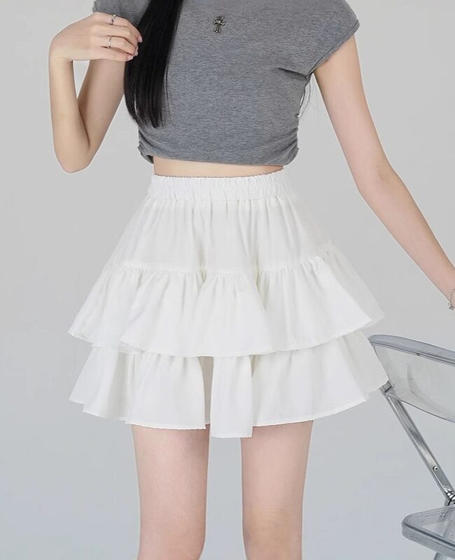 The Berenice High Waist Flared Short Skirt Detail – La Rose Couture Trousers & Skirts