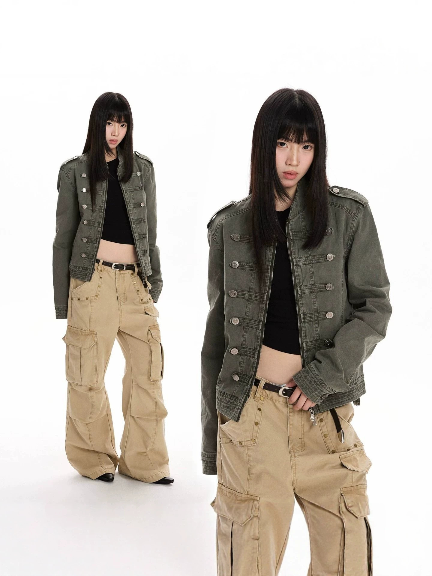 Vintage Palace Style Slim Fit Washed Denim Jacket for Women