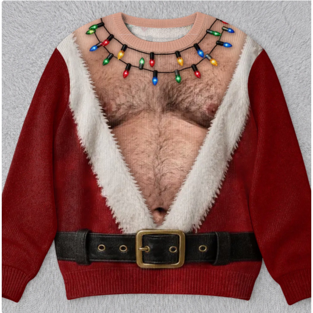Men's Casual Loose Fit Corduroy Crew Neck Sweatshirt with Digital 3D Animal Print