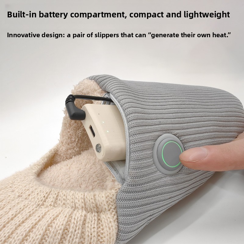 Knitted Electric Heating Slippers - Image 3