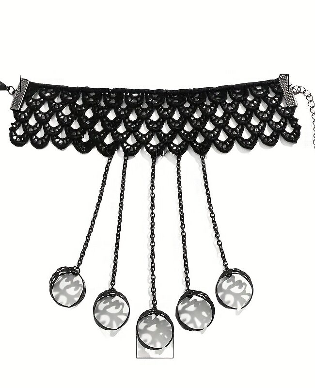 The Diane Gothic Ghost Finger Bracelet Punk Cone Shaped Nail Chain Ring Black Detail – La Rose Couture Jewellery & Accessories