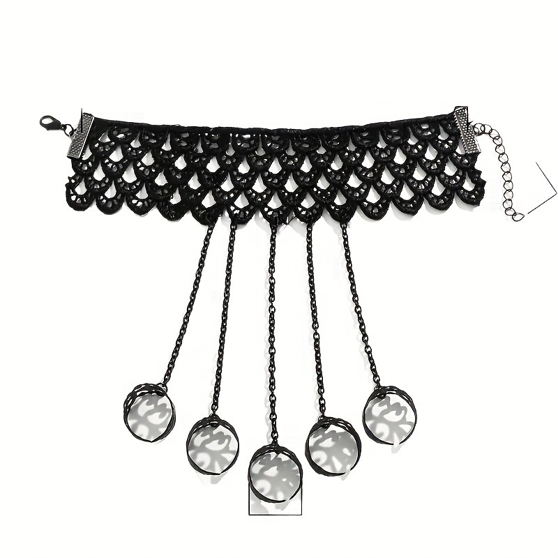 Gothic Ghost Finger Bracelet Punk Cone-Shaped Nail Chain Ring Black - Image 3