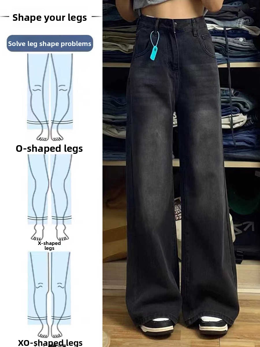 Plus Size Vintage Denim Wide Leg Pants - Image 4