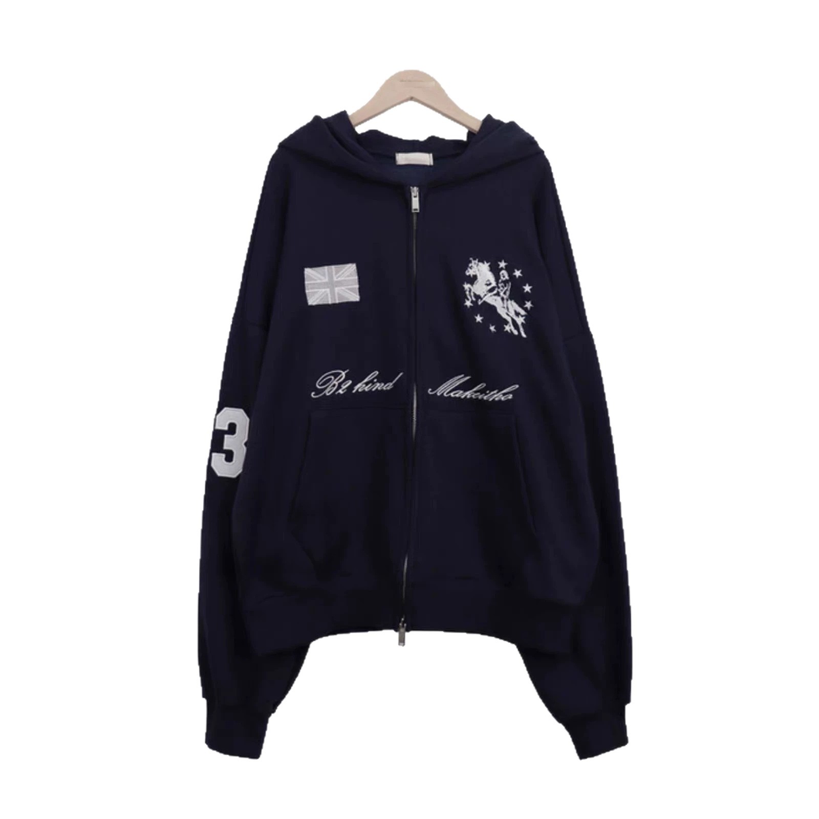Embroidered Zip-Up Hoodie - Image 4