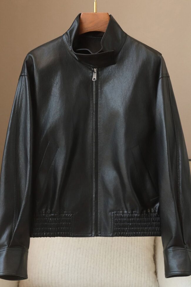 The Muriel Stand Collar Pu Leather Jacket – La Rose Couture Coats & Jackets