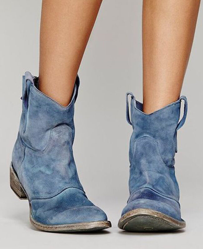 The Emmanuelle Comfortable Low Heeled Boots Detail – La Rose Couture Shoes & Footwear