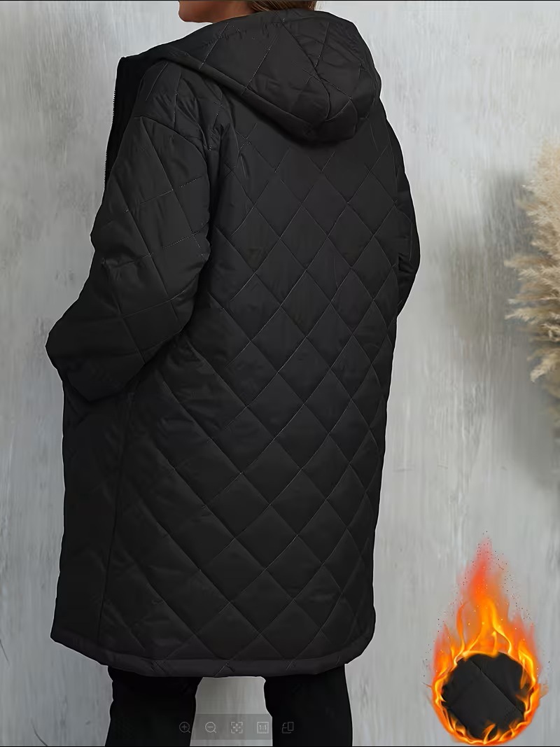 Womens Plaid Hooded Fleece Dress - Image 2