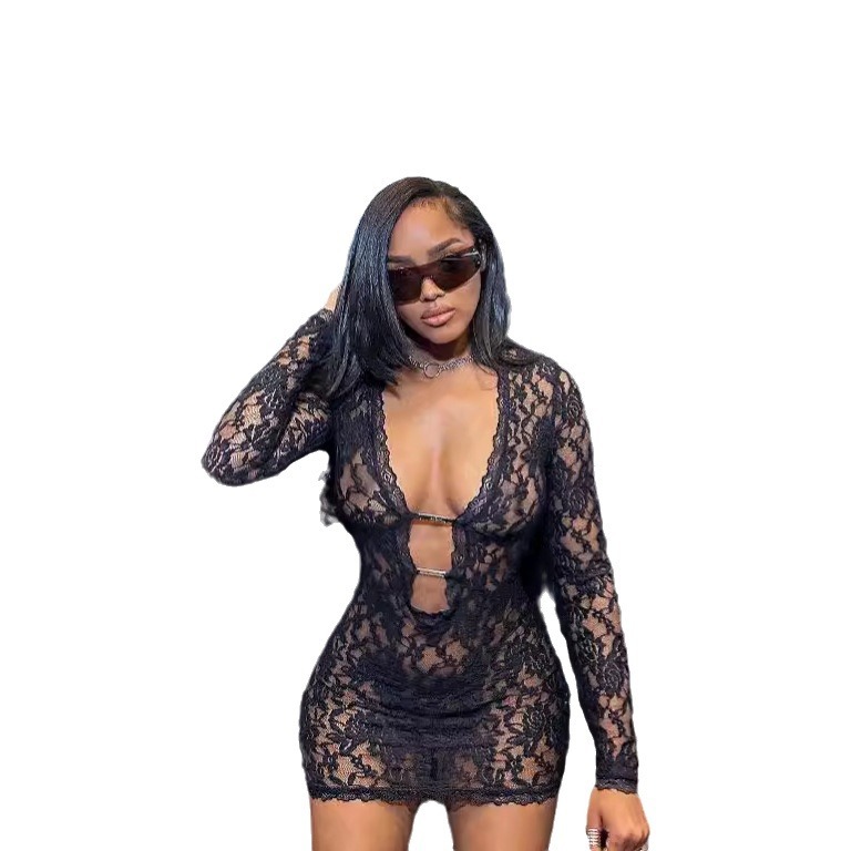 Womens Lace Bodysuit Dress - Image 3