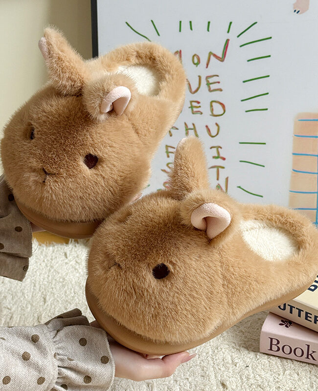 The Apolline Plush Rabbit Slippers Winter Indoor Warm House Shoes – La Rose Couture Shoes & Footwear