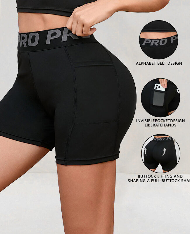 The Oceane Pro Fitness Yoga Shorts with Pockets Detail – La Rose Couture Trousers & Skirts