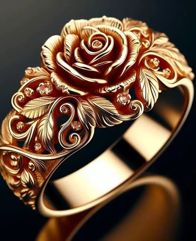 The Clarisse Rose Flower ' Party Ring Detail – La Rose Couture Jewellery & Accessories