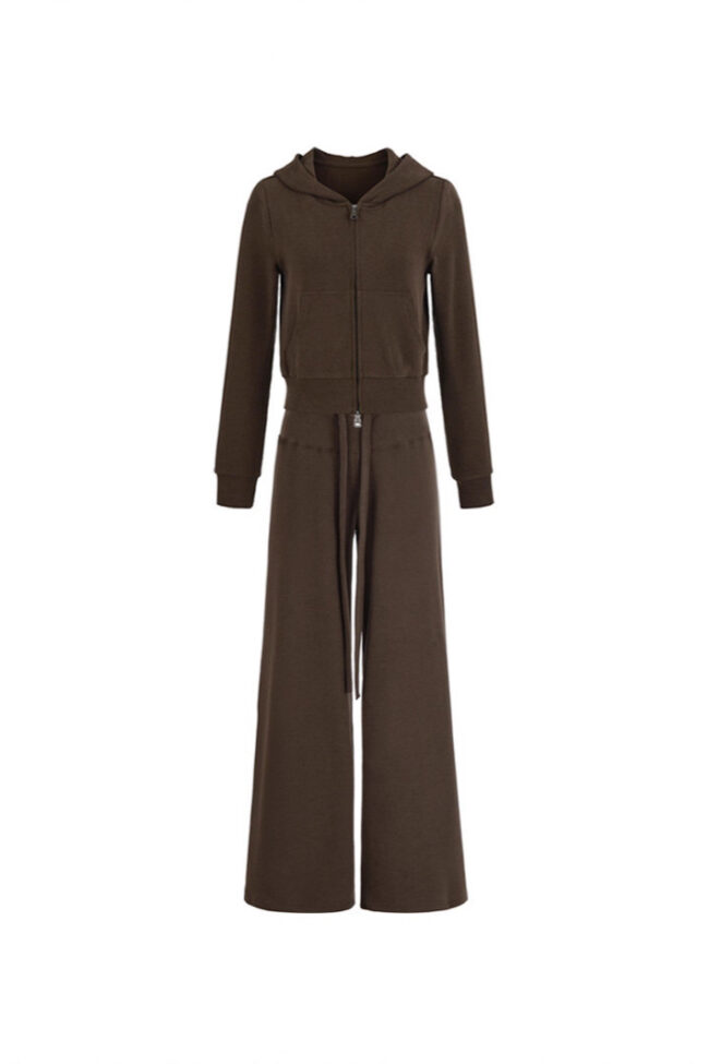 The Rosalie Hooded Sweatshirt and Drawstring Pants Set Detail – La Rose Couture Trousers & Skirts