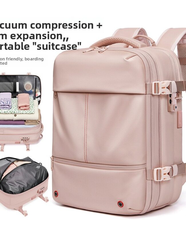 The Renee Vacuum Compression Travel Backpack with Wet Dry Separation – La Rose Couture Handbags & Clutches