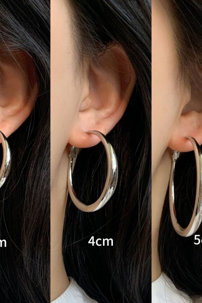The Therese Classic Hoop Earrings 925 Silver Post Minimalist Geometric – La Rose Couture Jewellery & Accessories