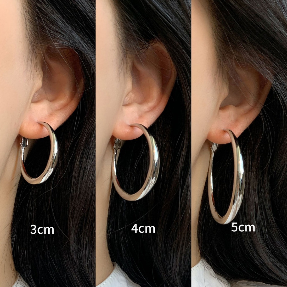 Women Classic Hoop Earrings 925 Silver Post Minimalist Geometric Earrings