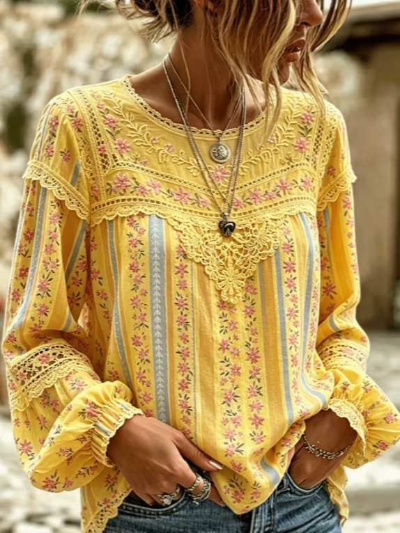 Women's round-neck long-sleeve top - Image 5