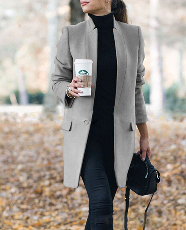 The Adrienne Stand Collar Wool Blend Coat – La Rose Couture Coats & Jackets
