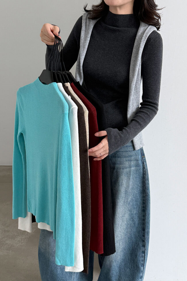 The Penelope Half High Collar Knitted Sweater – La Rose Couture Coats & Jackets