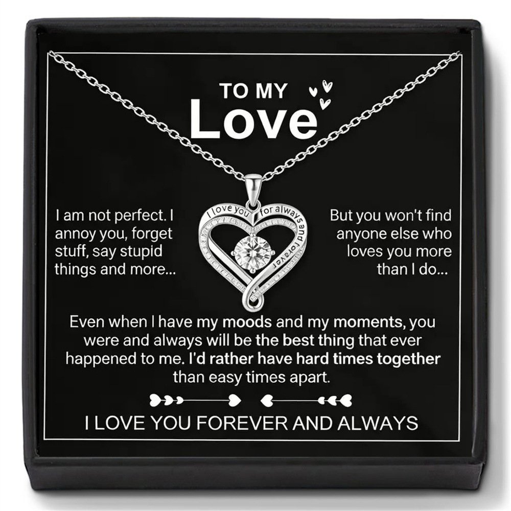 Double Heart Birthstone Necklace