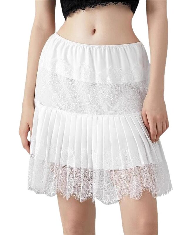 The Diane Lace Mini Skirt Y2k Ruched Layered Pleated Detail – La Rose Couture Dresses & Gowns