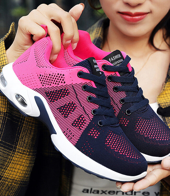 The Justine Breathable Mesh Lace Up Sports Shoes with Air Cushion Sole Detail – La Rose Couture Shoes & Footwear