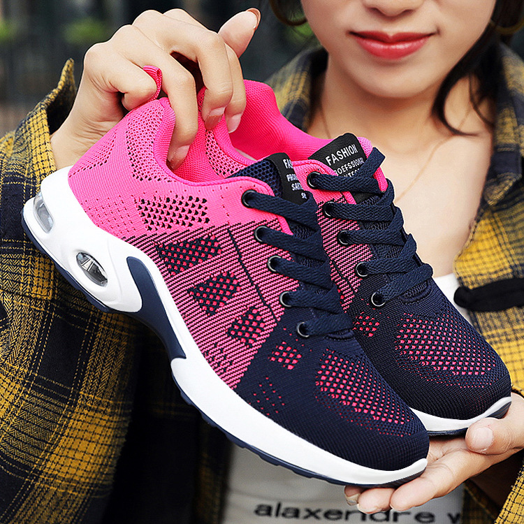 Women's Breathable Mesh Lace-Up Sports Shoes with Air Cushion Sole - Image 3