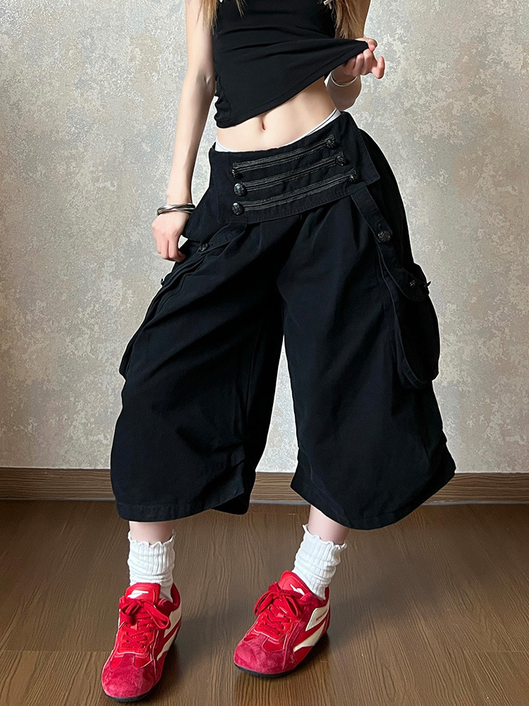 Double-Row Pleated Jeans - Image 3