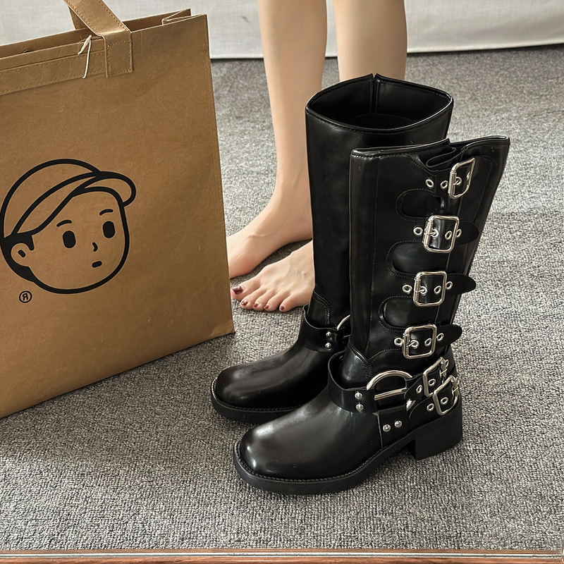 Western cowboy boots - leather long boots for autumn and winter - Image 2