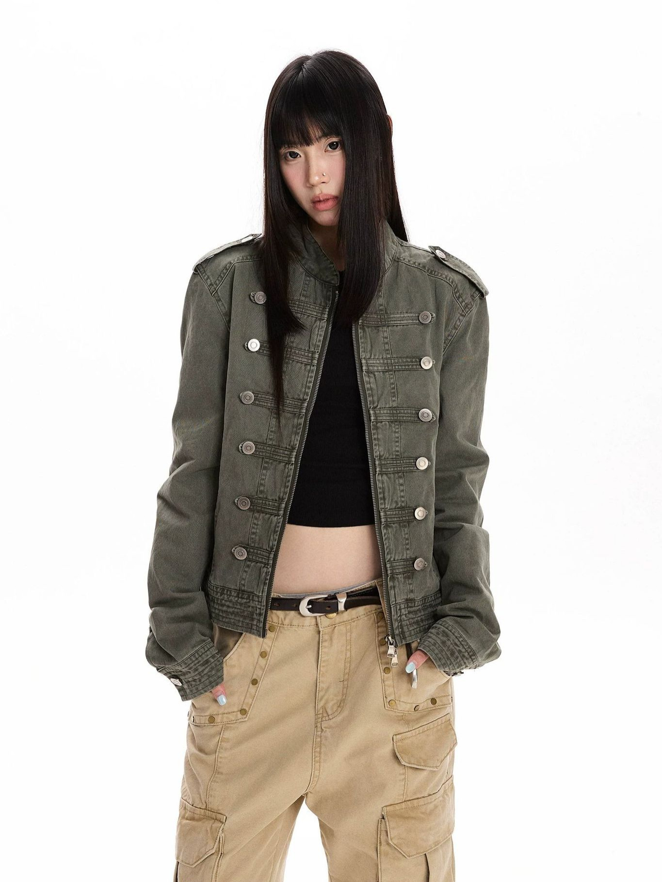 Vintage Palace Style Slim Fit Washed Denim Jacket for Women - Image 3
