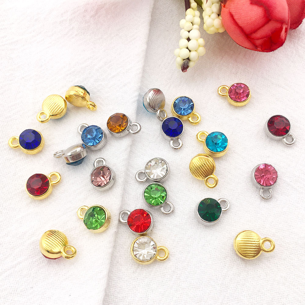 Alloy Birthstone Pendant DIY Jewelry Accessories - Image 2