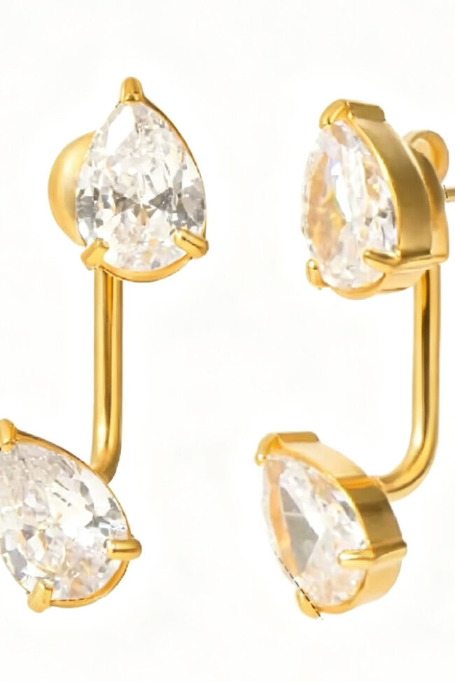 The Nadege Geometric Water Drop Zircon Earrings Detail – La Rose Couture Jewellery & Accessories