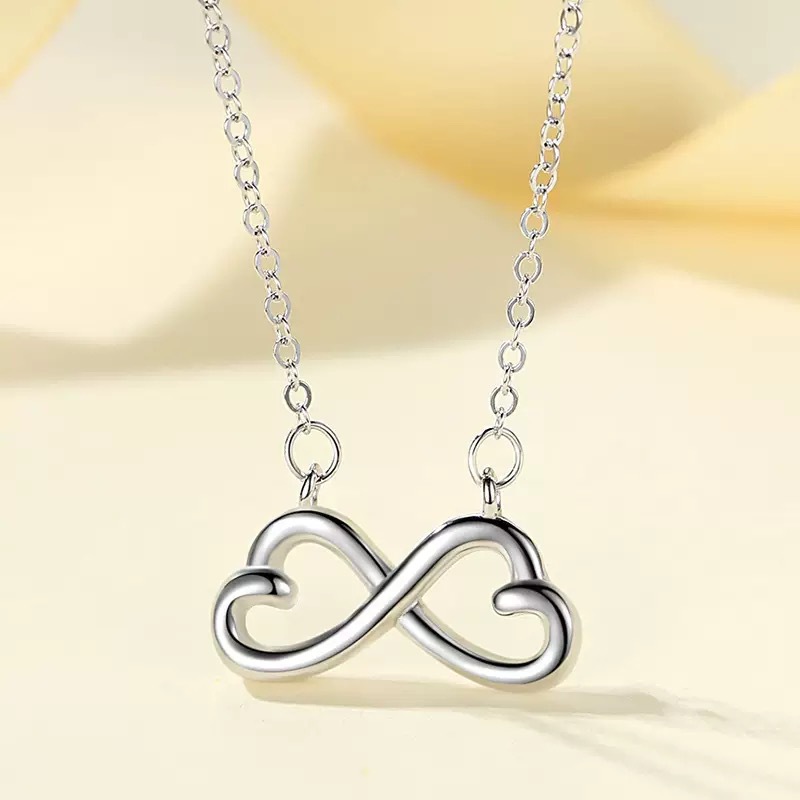 Heart Bowknot Pendant Cross Chain Necklace - Image 2