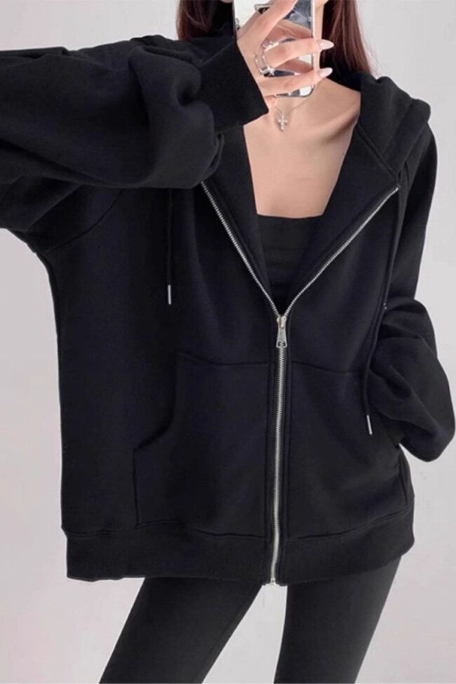 The Maelys Cardigan Casual Hooded Sweatshirt Detail – La Rose Couture Coats & Jackets