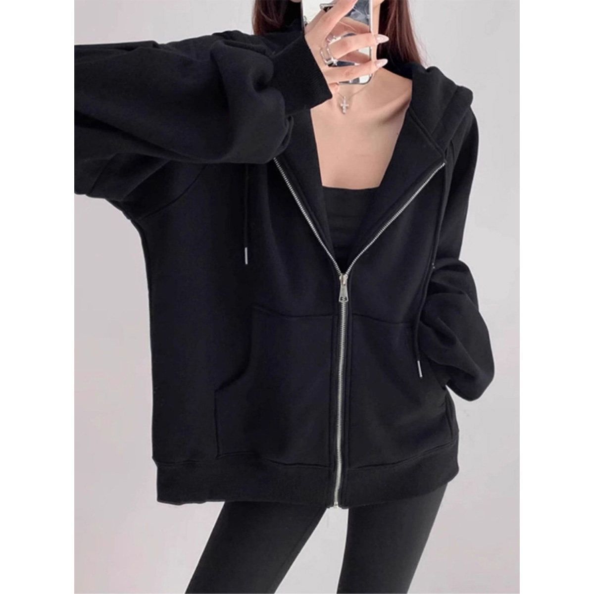 Cardigan casual hooded sweatshirt - Image 5
