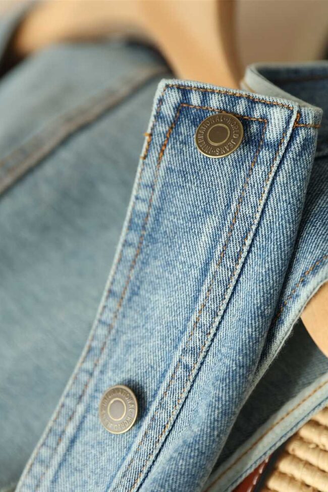 The Ariane Casual Denim Jacket Cardigan Detail – La Rose Couture Coats & Jackets