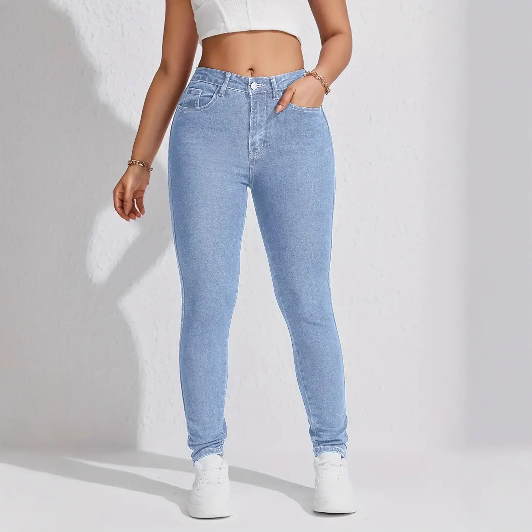 High-waisted stretchy slim-fit pants - Image 2