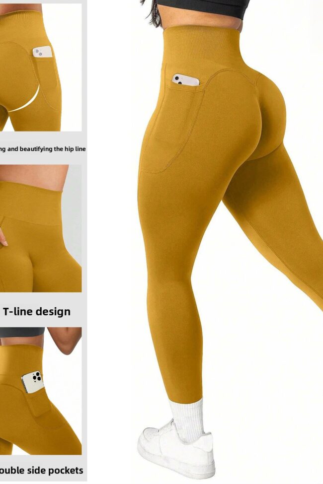 The Delphine High Waist Pocketed Athletic Leggings Detail – La Rose Couture Trousers & Skirts