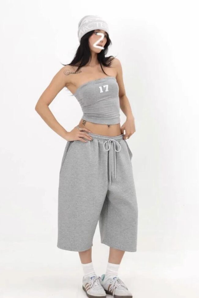 The Garance American Retro High Waisted Wide Leg Cropped Pants Detail – La Rose Couture Trousers & Skirts