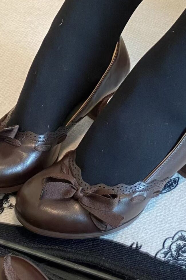 The Lucile Fine Heels with Bow Ties Paired with a Skirt Are a Perfect Match for a Simple Open Toe Sandal Detail – La Rose Couture Shoes & Footwear