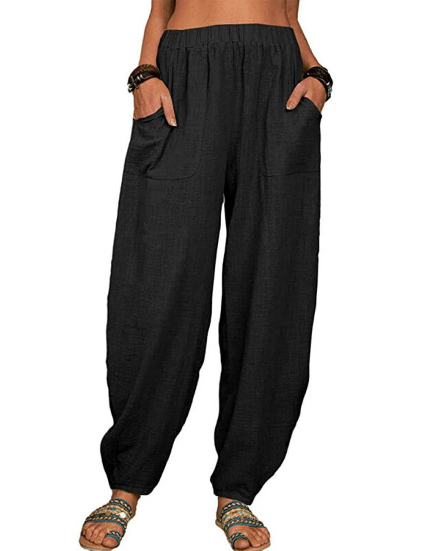The Prudence Loose Fit Cotton Harem Pants Detail – La Rose Couture Trousers & Skirts