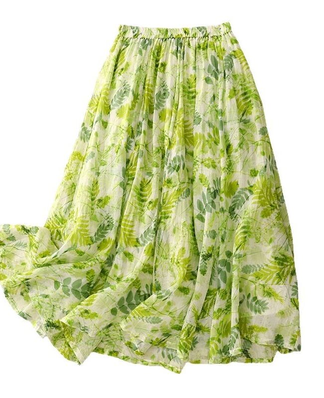 The Therese Ramie Printed a Line Mid Length Skirt Detail – La Rose Couture Trousers & Skirts