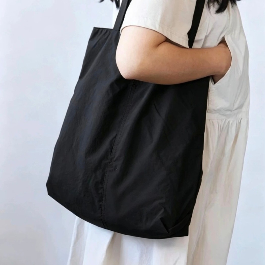 Japanese-Style Lightweight Nylon Shoulder Tote Bag - Image 2