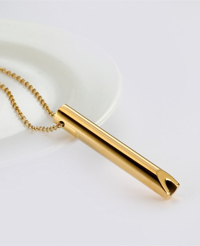 The Madeleine Mindfulness Breathing Whistle Pendant Necklace Detail – La Rose Couture Jewellery & Accessories