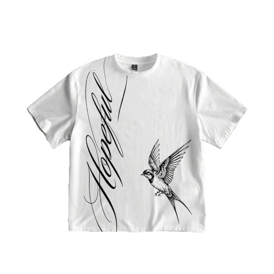 Vintage Letter Print Round Neck T-shirt - Image 4