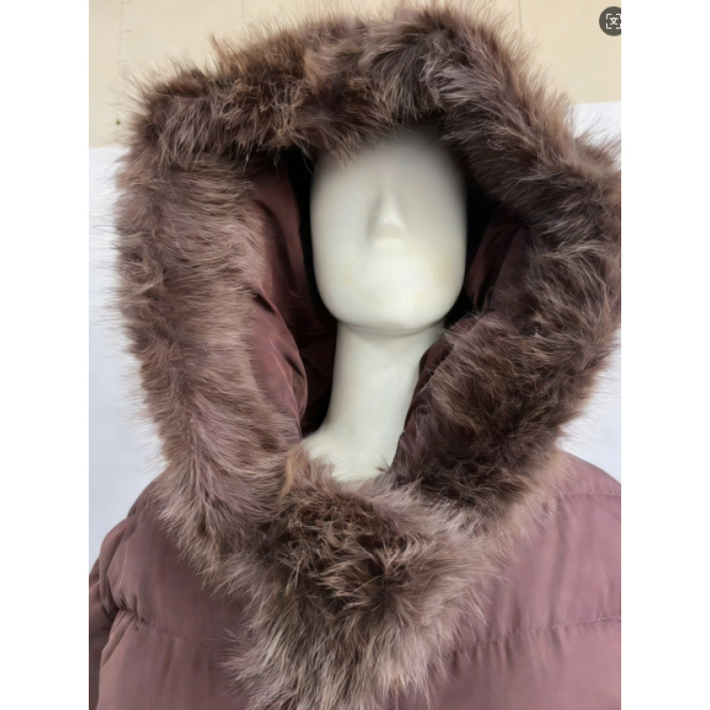 Womens Long Hooded Cotton Coat - Image 3