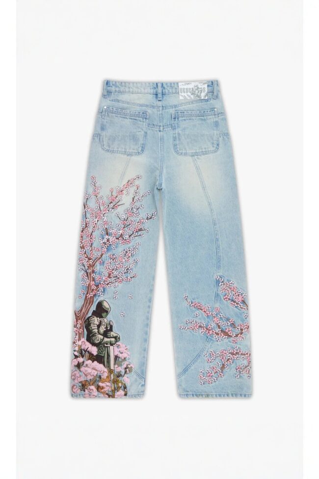 The Magali Embroidered Cotton Wide Leg Trousers Detail – La Rose Couture Trousers & Skirts
