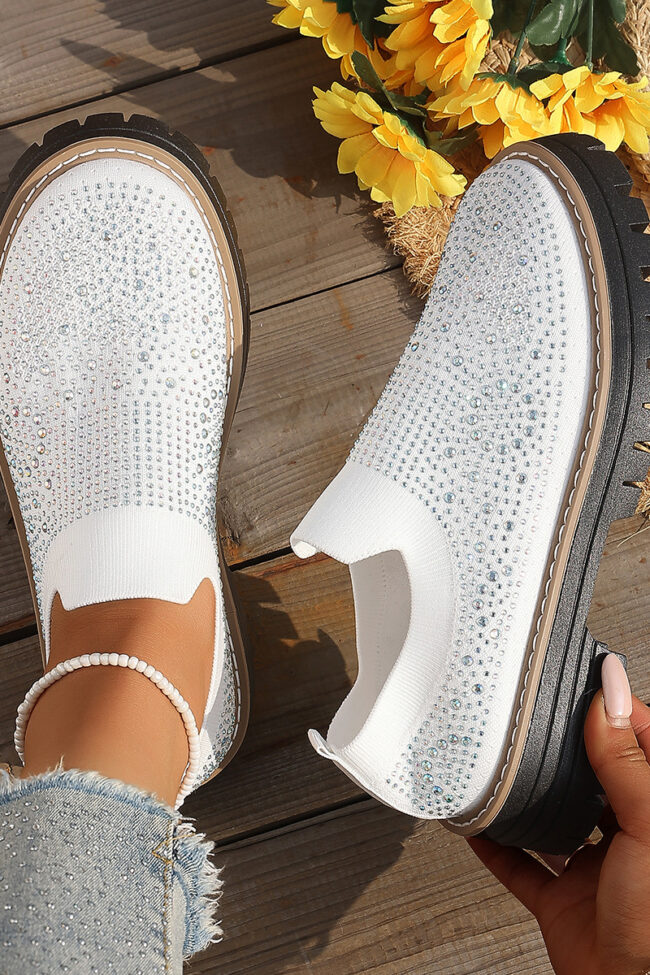 The Roxane Rhinestone Decorated Flat Sole Casual Shoes Detail – La Rose Couture Shoes & Footwear