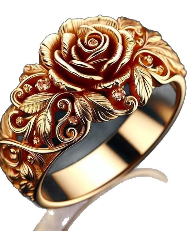 The Clarisse Rose Flower ' Party Ring Detail – La Rose Couture Jewellery & Accessories