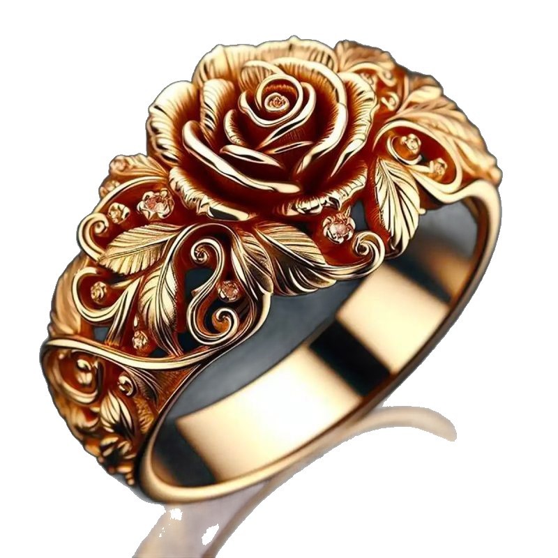 Rose Flower Ladies' Party Ring - Image 5